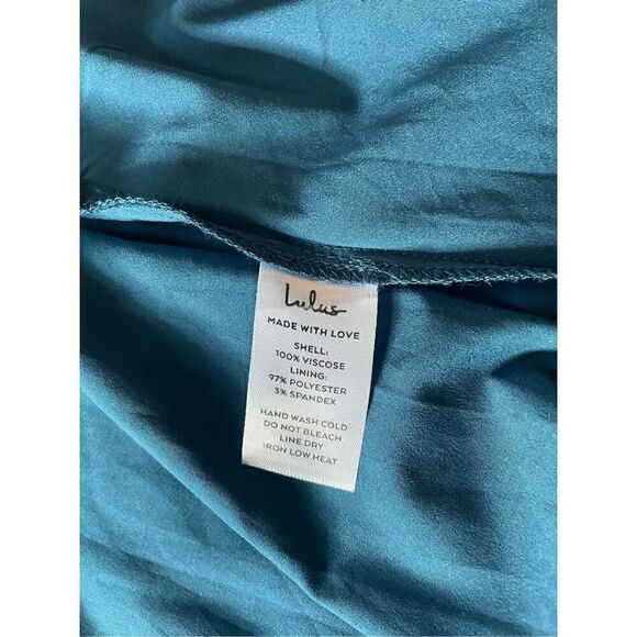 Lulu’s Teal Blue Floral Print Ruffle Wrap Dress M - Picture 7 of 9